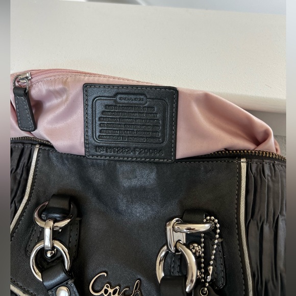 Coach Gray Sateen and Leather Ashley Bag - Picture 4 of 4
